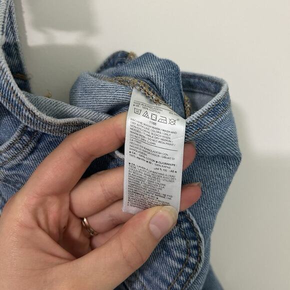 Old Navy Overalls Womens 10 Medium Wash Denim Cotton Blue Distressed Straight - Picture 4 of 10